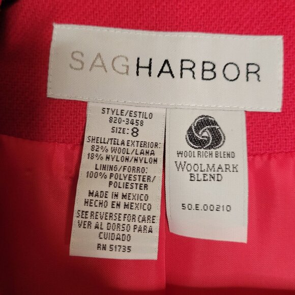 Vintage Women's 8 Wool Blend Red Blazer Jacket Business Career Old Money Preppy - Picture 3 of 8